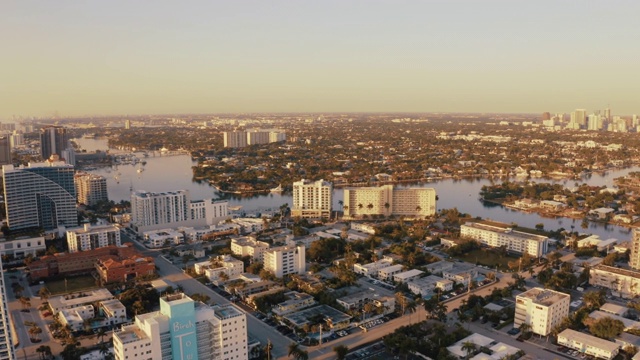 WS风景优美的城市景观，迈阿密海滩，迈阿密，佛罗里达，美国视频素材