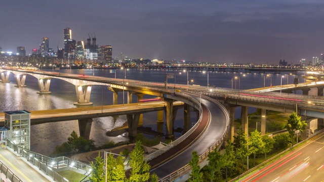 4k Time lapse韩国首尔市的流量视频素材