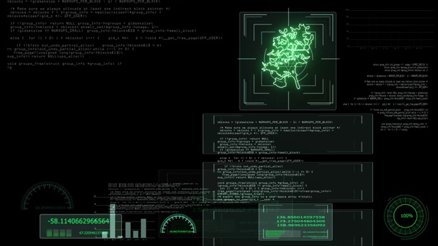 草本植物在旱地生存和AI分析扫描图形柱状仪和信息视频素材