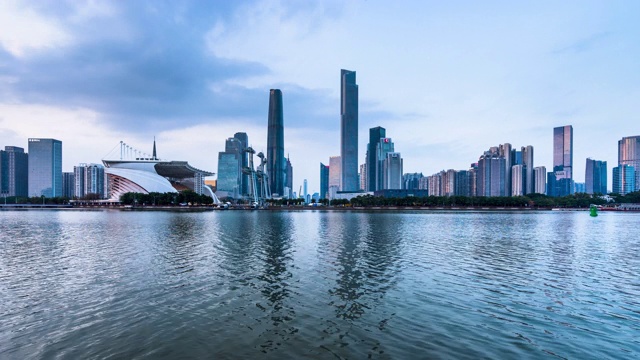 广州城市的时间从白天到夜晚视频素材