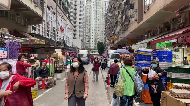 香港春杨街街市视频素材