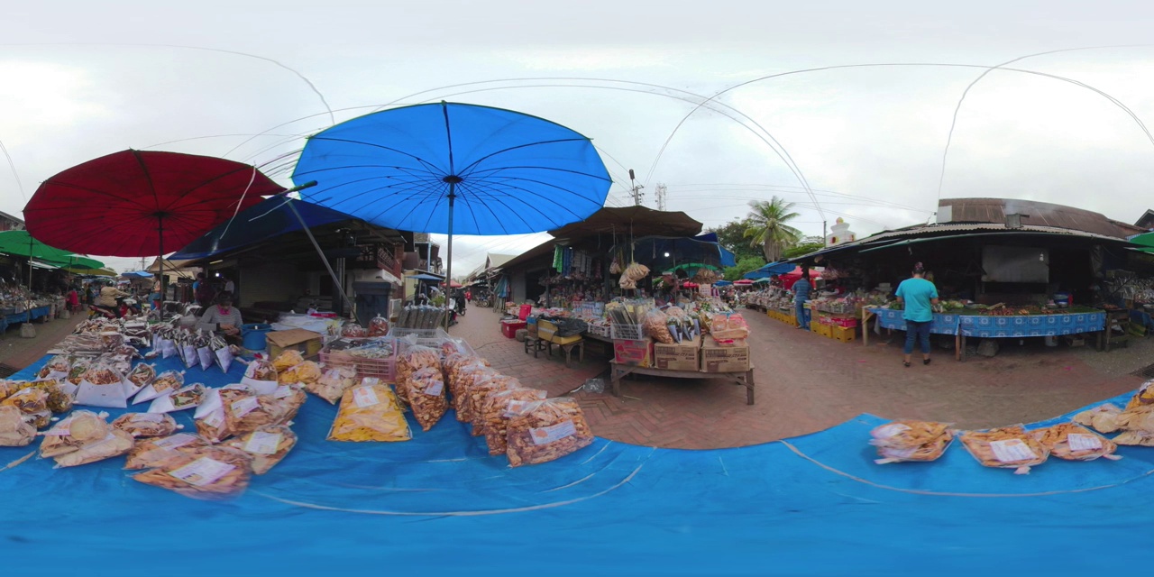 360 VR /琅勃拉邦街头市场视频素材