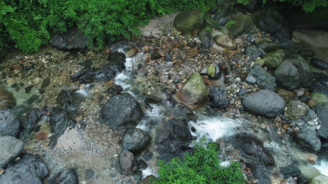 跟随风景美丽的自然溪流背景视频素材