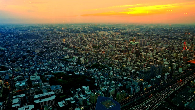 横滨城市天际线日落视频素材