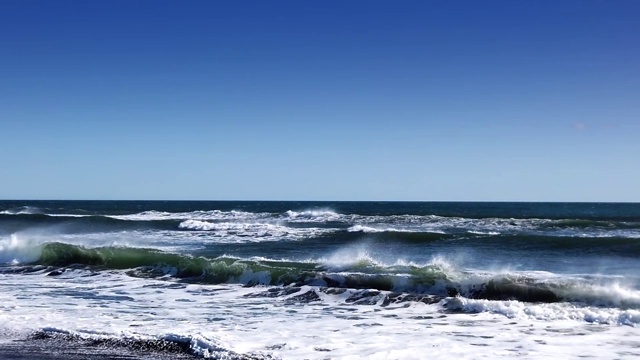 慢mo海浪在太平洋上的海景视频素材