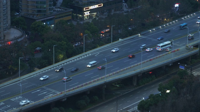 高速公路鸟瞰图视频素材