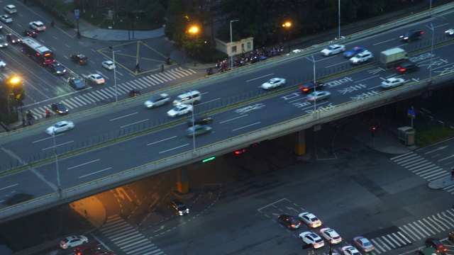 高速公路鸟瞰图视频素材