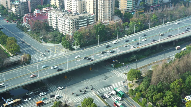 高速公路鸟瞰图视频素材