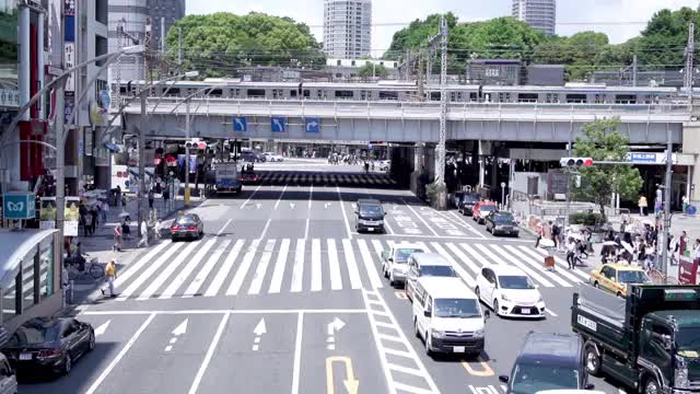 日本东京，人群穿过斑马线。视频素材