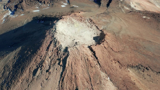 Teide火山鸟瞰图，特内里费，加那利群岛，西班牙。飞越火山顶部视频素材