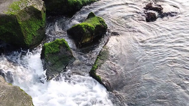 海边的悬崖和海岸的波浪。视频素材