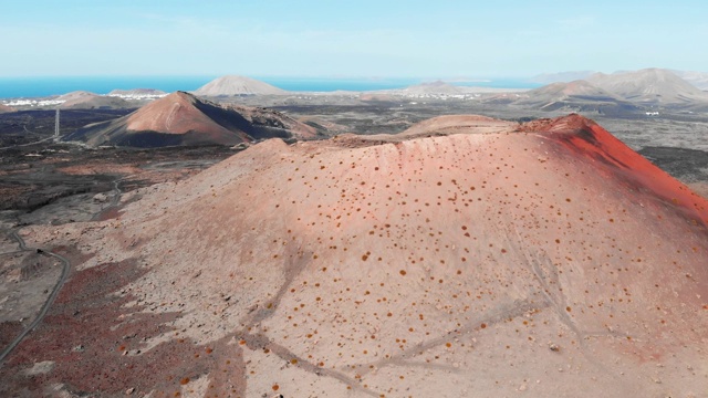 顶视图的大火山口，死火山，兰萨罗特，金丝雀视频素材