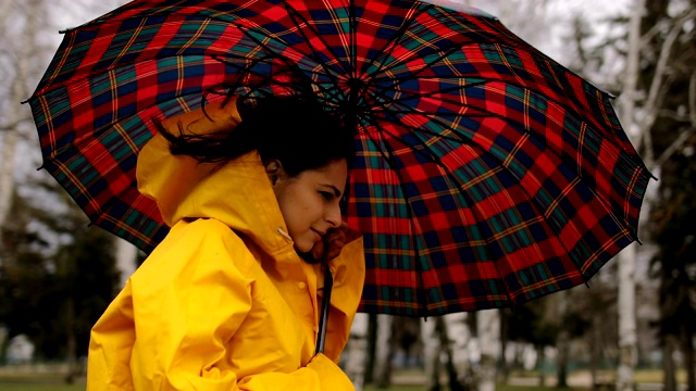 雨天在城市公园里视频素材