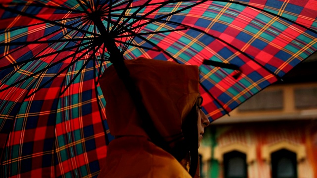 雨天在城市公园里视频素材