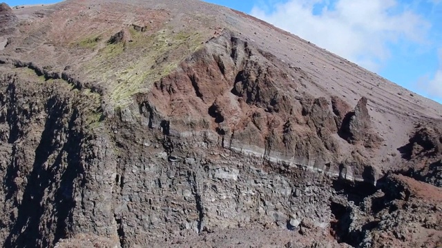 维苏威火山-从火山口边缘俯瞰视频素材