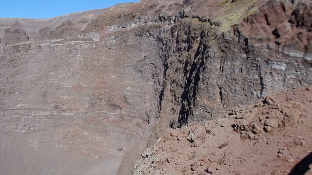 维苏威火山-从火山口边缘俯瞰视频素材