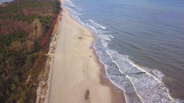 赫尔半岛海浪和沙滩的天线视频素材