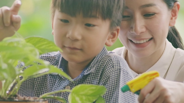 这里，这里有水，那里有水，妈妈。视频素材