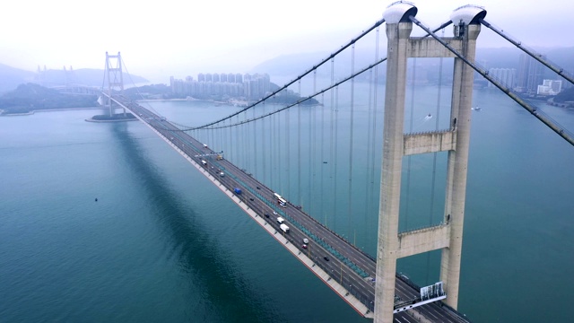 香港，青马桥的大雾天视频素材