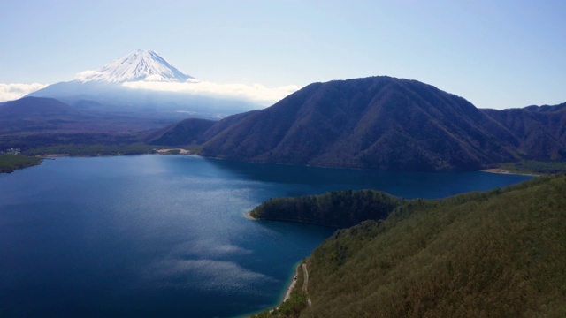 蓝天下的湖光山色视频素材