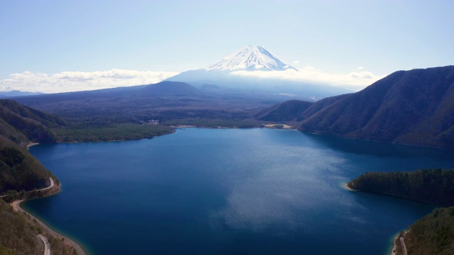 蓝天下的湖光山色视频素材