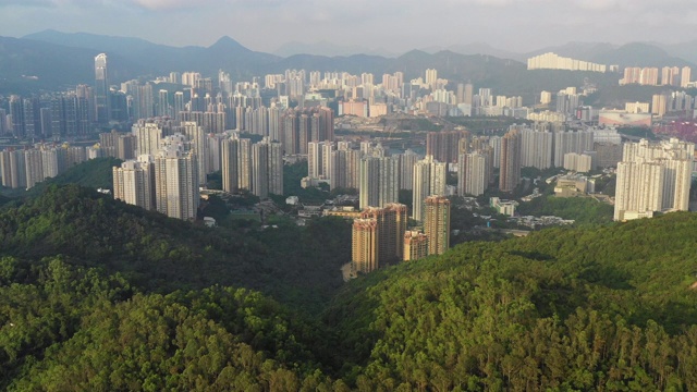 鸟瞰图香港城市景观视频素材