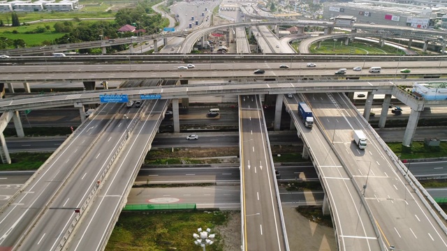 鸟瞰图交通道路视频素材