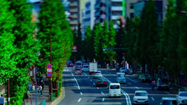 东京Oume大街上的一个微型城市街道的时间推移日间倾斜视频素材