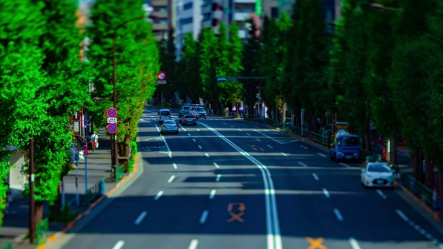 东京Oume大街上的一个微型城市街道的时间推移日间倾斜视频素材