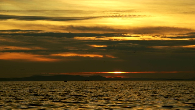 夕阳下的大海视频素材