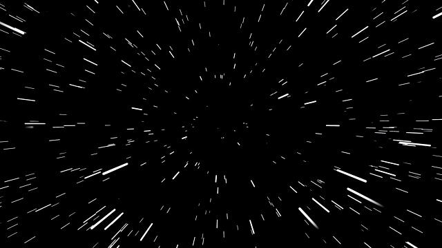 4K抽象创作宇宙背景。跳跃到另一个星系。快光速，运动中的氖光。视频素材