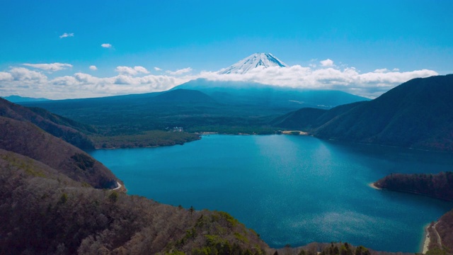 蓝天下的湖光山色视频素材