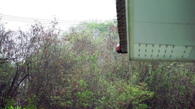 雨点落在屋顶上视频素材