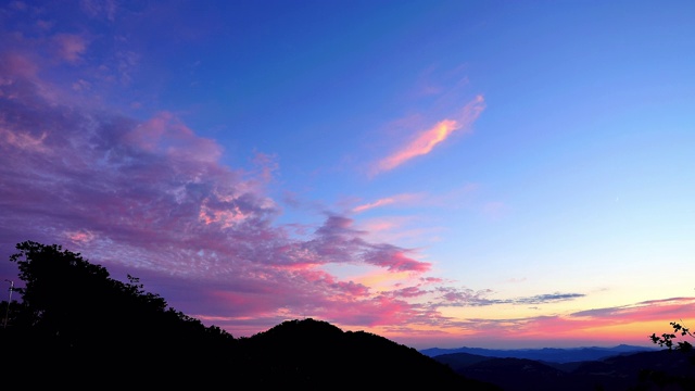 夕阳下的光德山/江原道华川枪，韩国视频素材