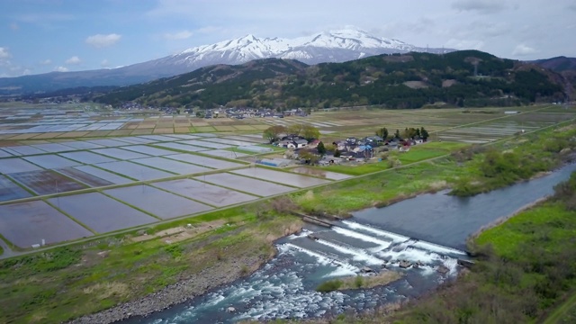 WS航空加山和农村，山形县，日本视频素材