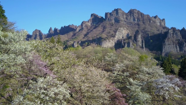 空中WS景观与山，山Myogi，群马县，日本视频素材