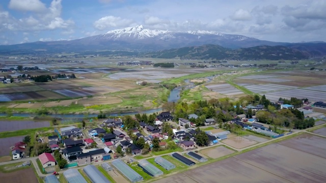 WS航空加山和农村，山形县，日本视频素材