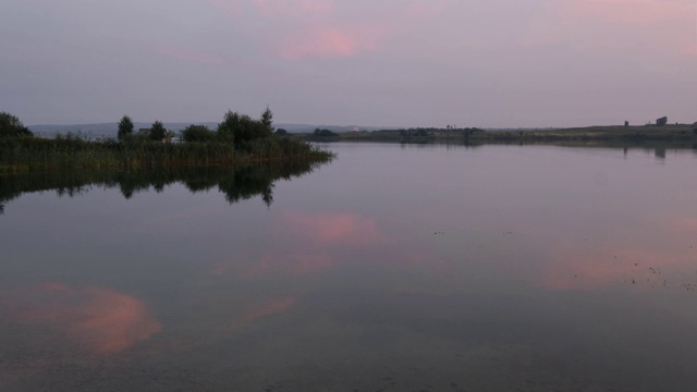 日落夏季湖泊景观视频素材