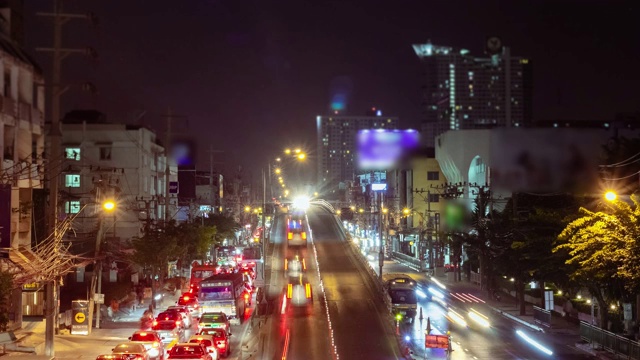 在泰国曼谷兰康亨路的交通高峰时段，时间流逝。视频素材