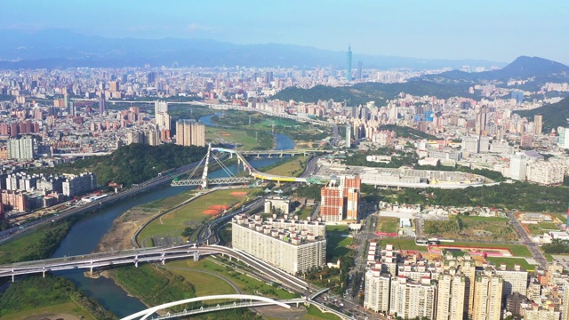 白天的台北鸟瞰图。台湾之旅游目的地及旅游景点视频素材