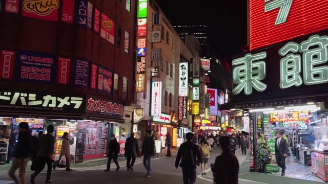 日本东京涩谷路口的夜晚视频素材