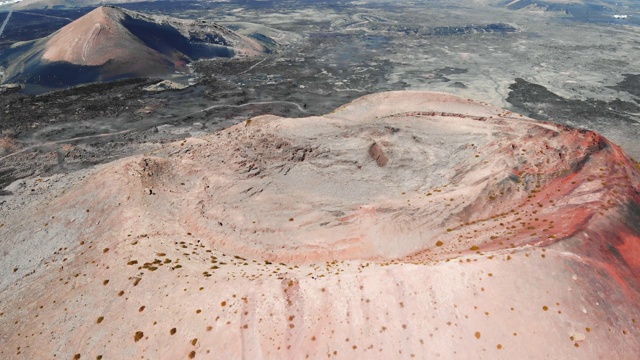 顶视图的大火山口，死火山，兰萨罗特，金丝雀视频素材