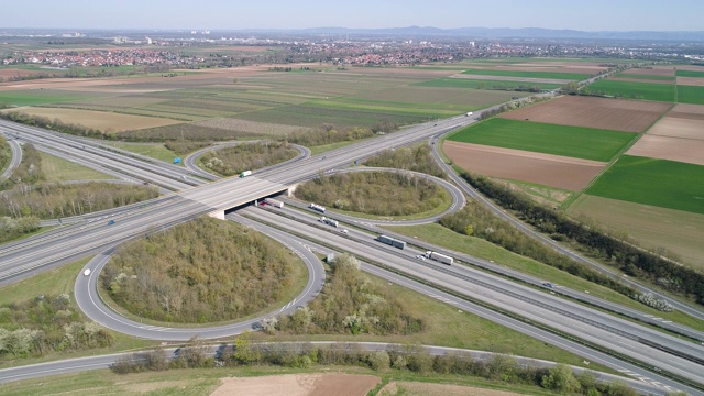 大型公路立交鸟瞰图视频素材