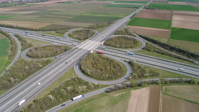 大型公路立交鸟瞰图视频素材