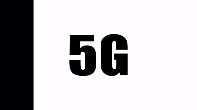 黑白背景上的5G这个词。在黑色的背景上用白色的字母。白底黑字。运动图形。视频素材