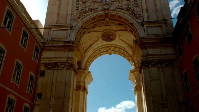 Rua Augusta Arch，里斯本，葡萄牙视频素材