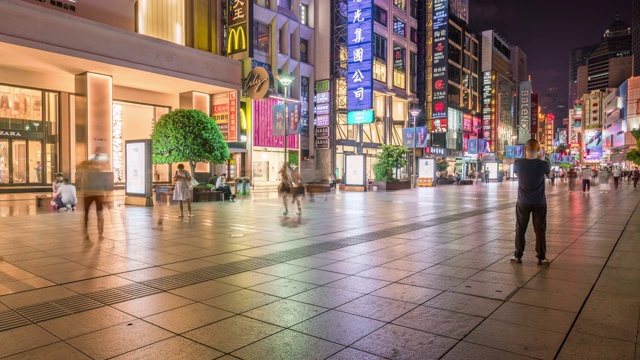 上海南京路夜景视频素材