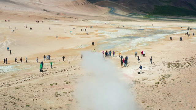 Namaskard和Hverir的空中:地热区域视频素材