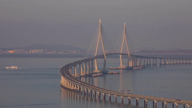 仁川大桥和永宗岛/仁川，韩国视频素材