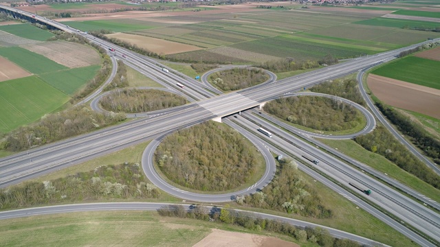 大型公路立交鸟瞰图视频素材